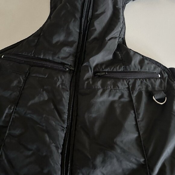 VTG Swiss Alps Outdoor Line Rugged Wear Black Ski Bib Pants Size L Waist 36 Goth - Picture 9 of 14